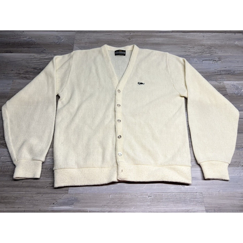 Vintage Sportswear Ivory Cardigan‎ Sweater Men's L Orlon Acrylic Grandpa